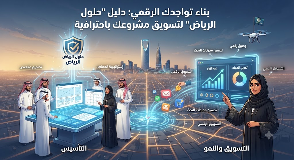 بناء تواجدك الرقمي: دليل “حلول الرياض” لتسويق مشروعك باحترافية